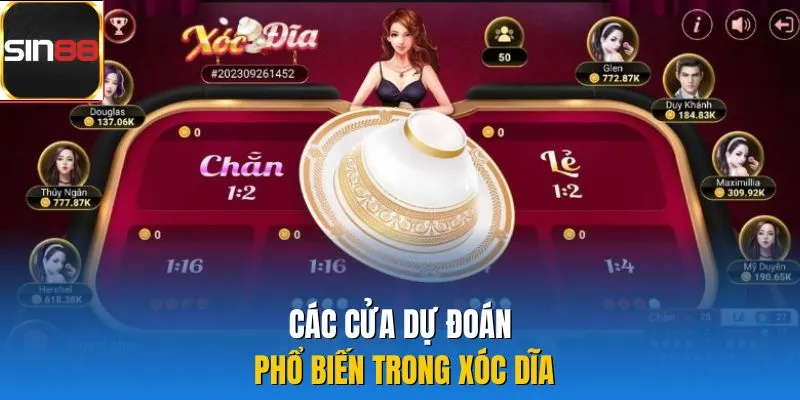 Các cửa dự đoán phổ biến trong xóc dĩa 