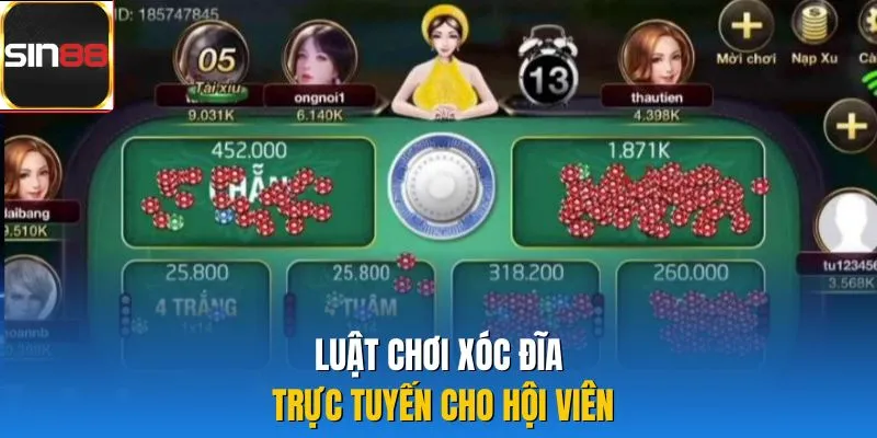 Luật chơi xóc dĩa trực tuyến cho hội viên